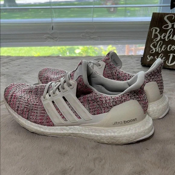 adidas | Shoes | Adidas Womens Ultra Boost Pink And White Sneakers |  Poshmark